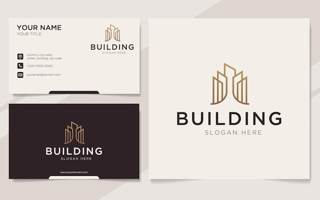 Luxury building logo and business card template