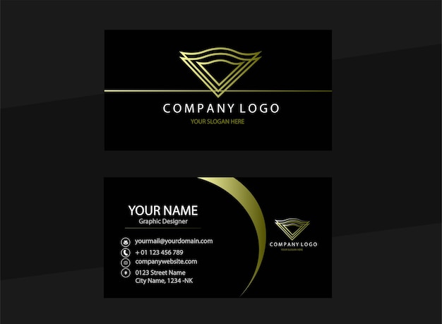 Luxury business card black wave