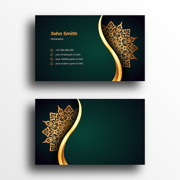 Luxury Business Card Design Template With Luxury Ornamental Mandala Arabesque design