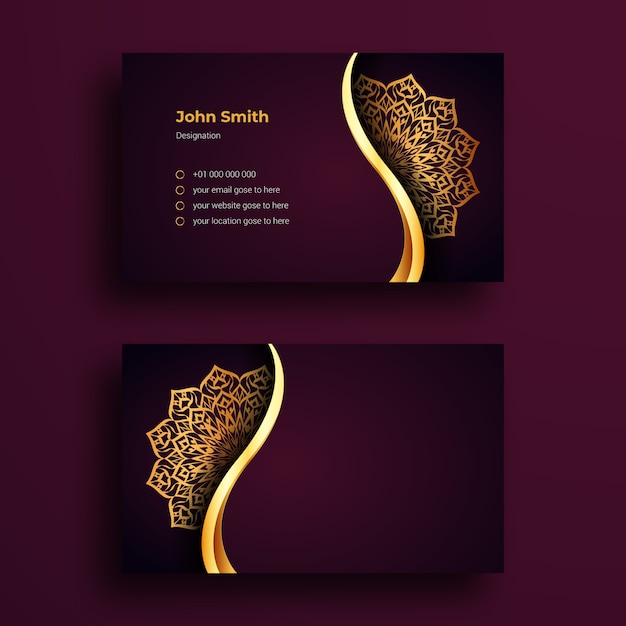 Luxury Business Card Design Template With Luxury Ornamental Mandala