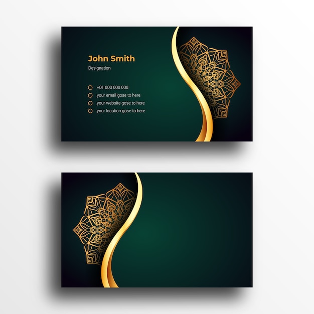 Luxury Business Card Design Template With Luxury Ornamental Mandala  