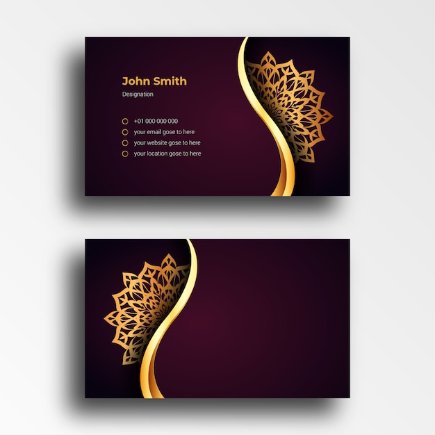 Luxury Business Card Design Template With Luxury Ornamental Mandala  