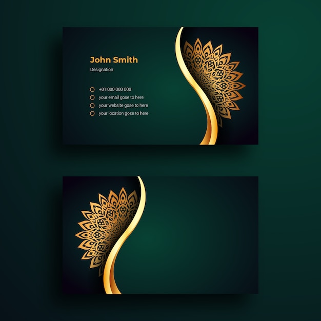 Luxury Business Card Design Template With Luxury Ornamental Mandala  