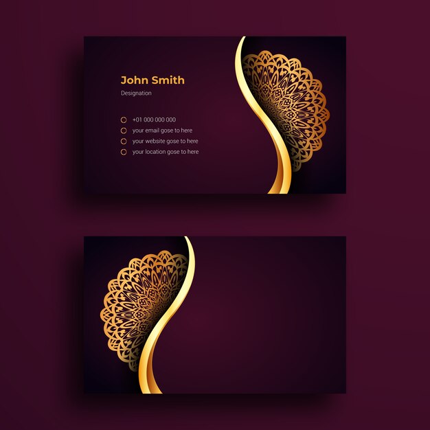 Luxury Business Card Design Template With Luxury Ornamental Mandala  