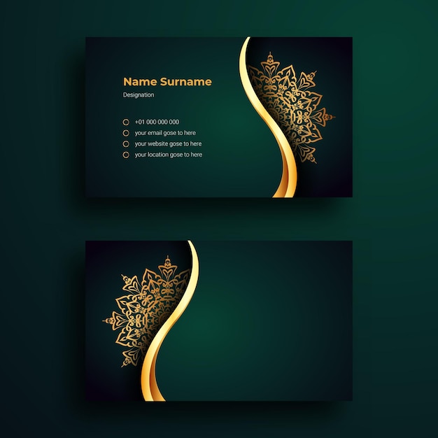  Luxury Business Card Design Template With Luxury Ornamental Mandala 