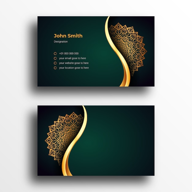 Luxury Business Card Design Template With Luxury Ornamental Mandala  