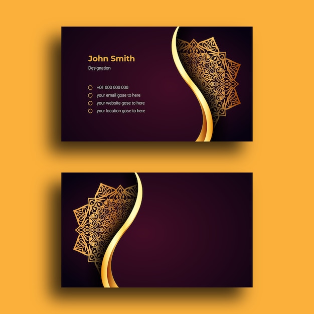 Luxury Business Card Design Template With Luxury Ornamental Mandala  