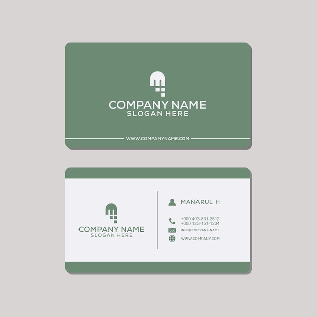 Luxury business card in green style