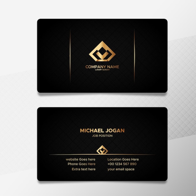 Luxury business card template with golden shapes