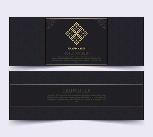 Luxury business card and vintage ornament logo vector template