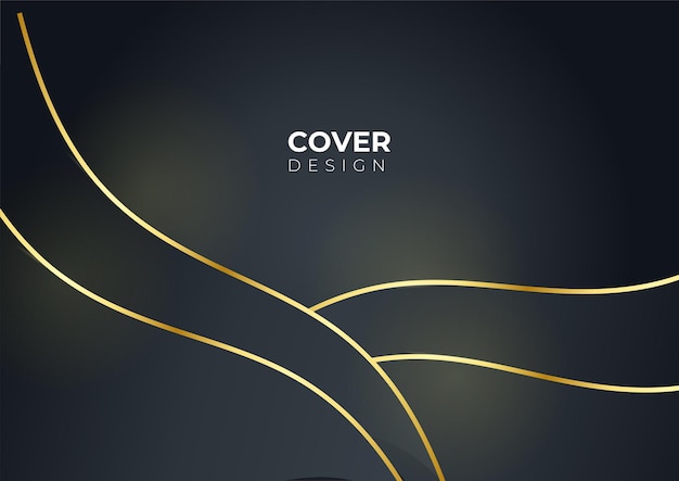 Luxury business cover background, abstract decoration, golden pattern, halftone gradients, 3d Vector illustration. Black gold cover template, geometric shapes, modern minimal banner