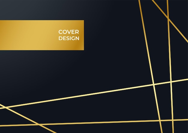 Luxury business cover background, abstract decoration, golden pattern, halftone gradients, 3d Vector illustration. Black gold cover template, geometric shapes, modern minimal banner