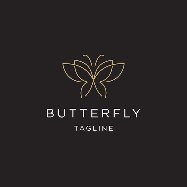 Luxury butterfly logo design template flat vector