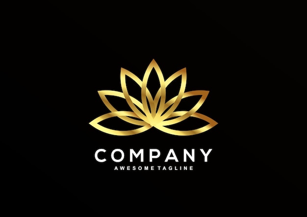 Luxury Cannabis with gold color logo template