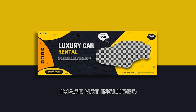 Luxury car rental social media cover post and web banner template