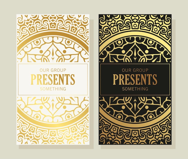 Vector luxury card collection with ornament pattern