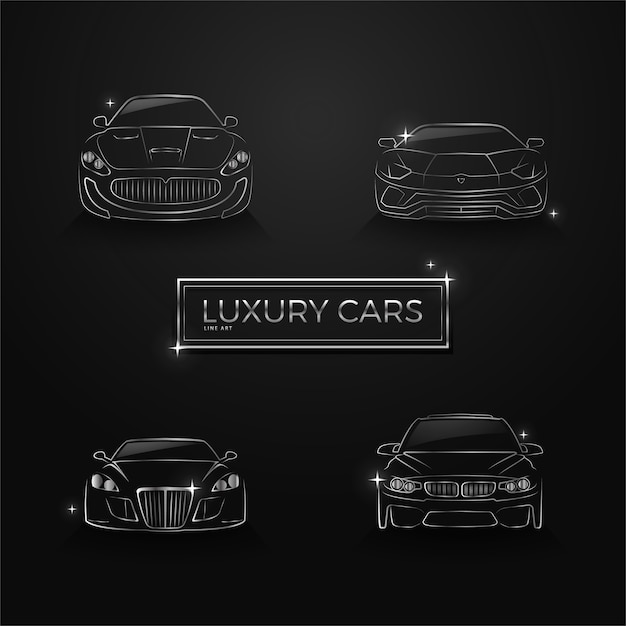 luxury cars line art