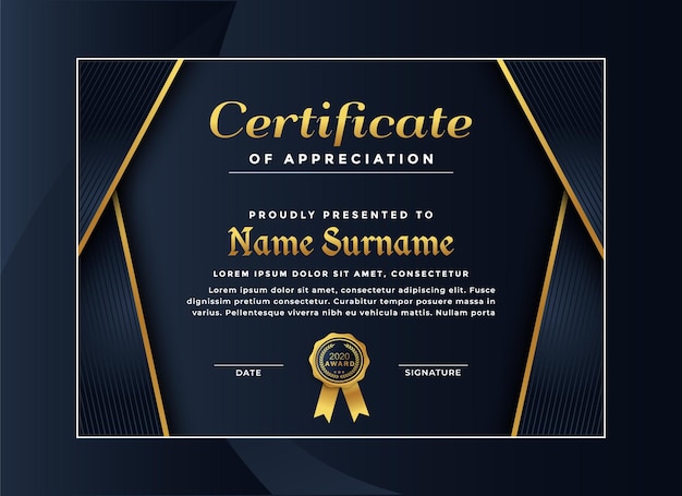 Luxury certificate achievement template