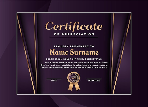 Luxury certificate achievement template