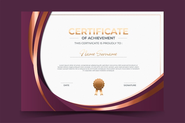 Luxury Certificate of appreciation template with golden style