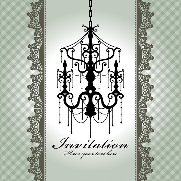 Vector luxury chandelier background with lace