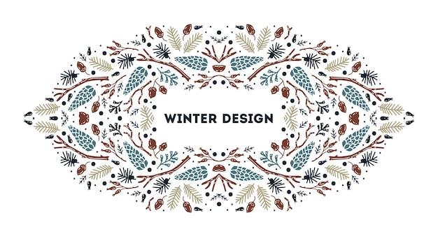 Luxury Christmas frame abstract sketch winter design templates for package