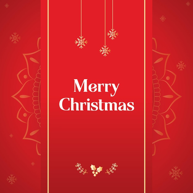 Luxury Christmas Poster vector with mandala bg