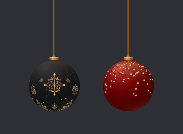 Luxury christmas toys Matte and glass balls New year decoration elements Christmass tree toys