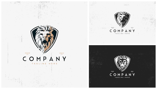 Luxury classic lion shield logo