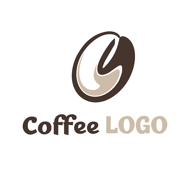 Luxury coffee logo design brown sign on white background