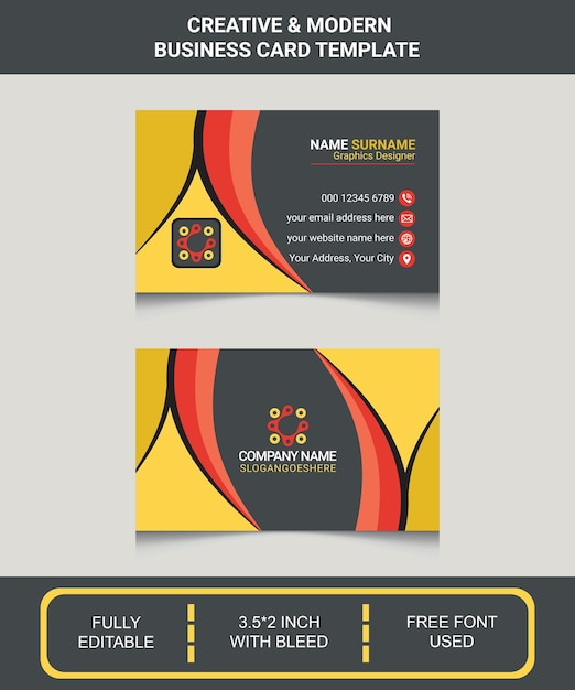 Luxury Creative Business Card Design Free Vector