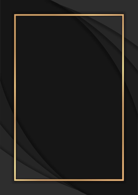 Luxury dark abstract background with overlap layers, Luxury background with golden lines