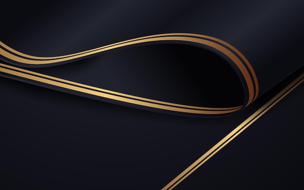 Luxury dark background combine with golden lines element