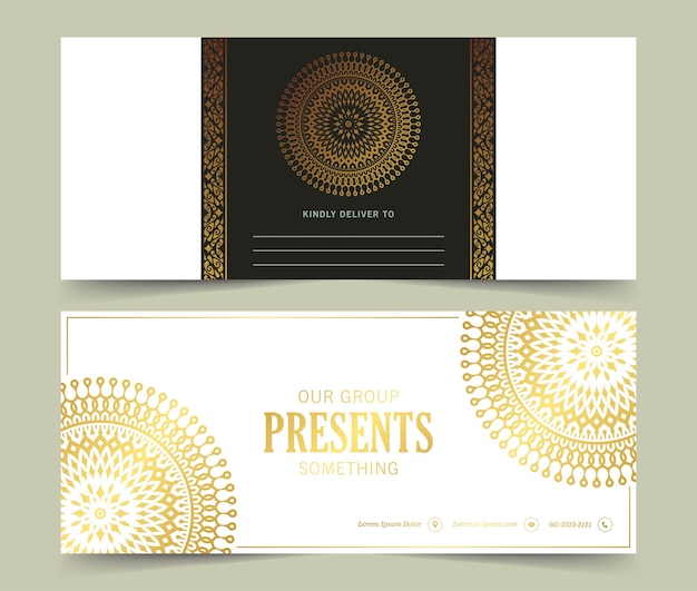 Luxury dark background mandala card