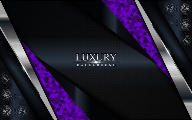 Luxury dark background with blue, purple and silver lines