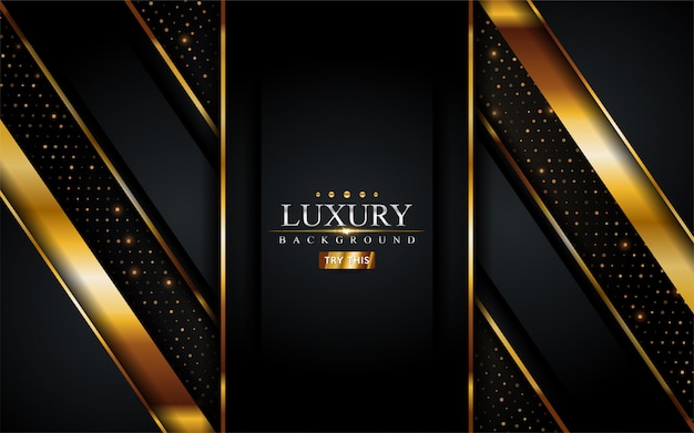 Luxury dark black background with golden lines..