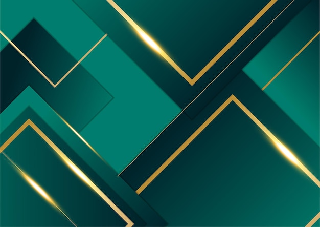 Luxury dark green and gold abstract background