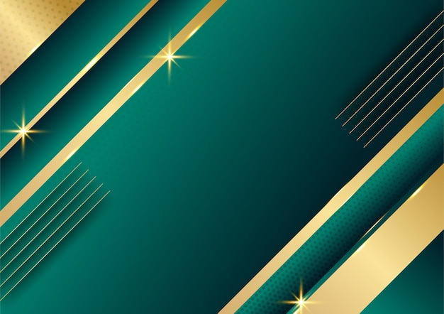 Luxury dark green and gold abstract background