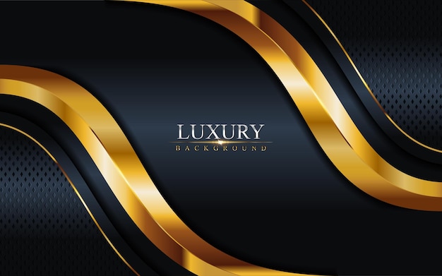 Luxury Dark Navy Combination with Golden Lines Background . Graphic  Element.