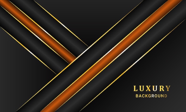 Luxury Dark Orange and gold colour modern abstract background for social media design vector