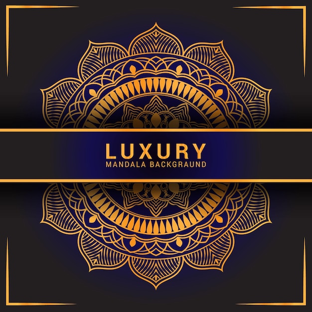 Luxury decorative mandala background Royal golden color mandala design for print item