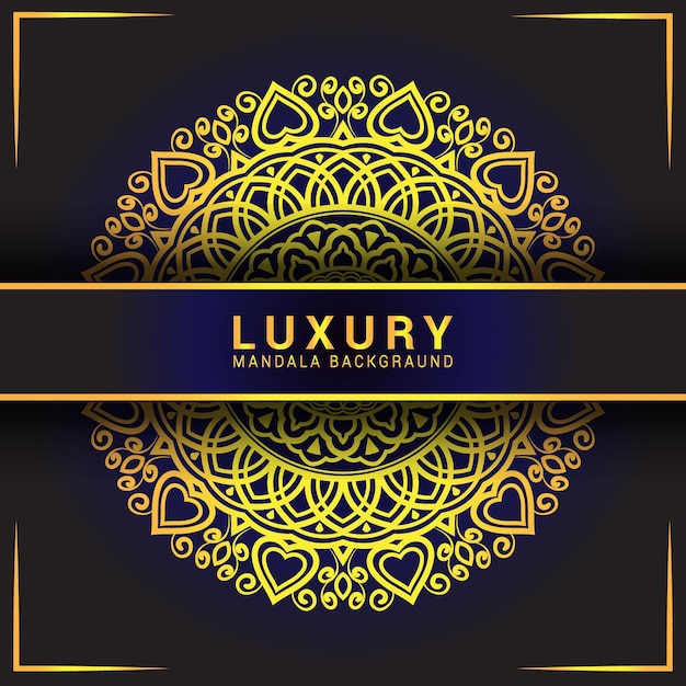 Luxury decorative mandala background Royal golden color mandala design for print item