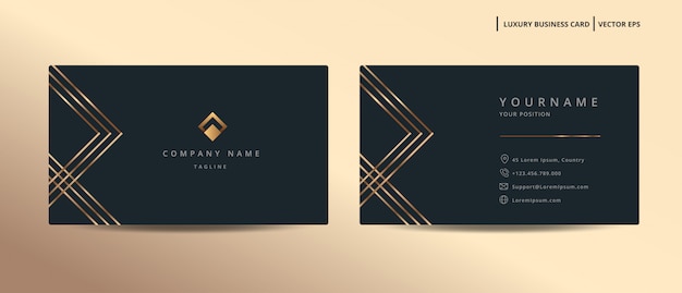 Luxury design business card with gold style minimalist template