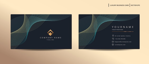 Luxury design business card with gold style minimalist template