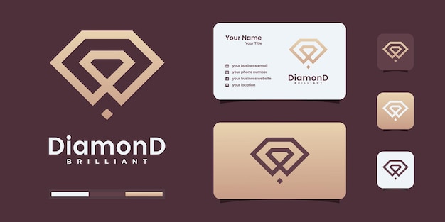 Luxury diamond line art logo design templates. Brilliant logo be use for your branding.