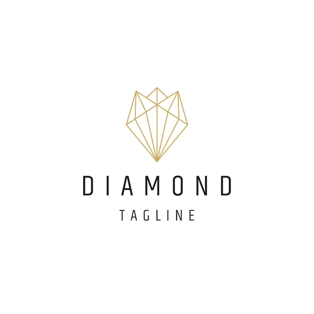 Luxury diamond line logo icon design template flat vector