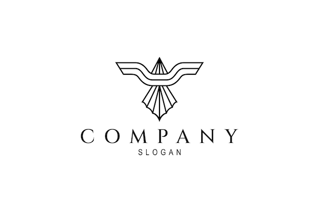 Luxury eagle line logo design