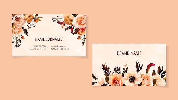 Luxury Elegant Business Card Design template of Floral Visiting Card