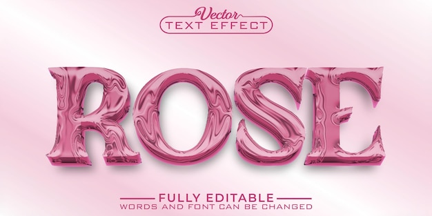 Vector luxury elegant rose vector editable text effect template