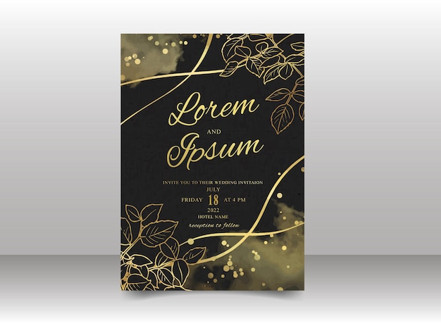 Luxury Elegant Wedding Invitation Card Template Set